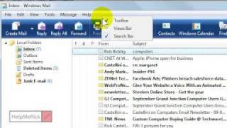 Lost Outlook Express Toolbar - Solution