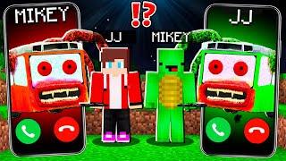 JJ Creepy BUS EATER vs Mikey BUS EATER CALLING to JJ and MIKEY at 300am  - in Minecraft Maizen