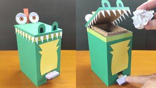 DIY Funny Trash Bin Toy from Cardboard Craft Ideas with FNAF Monty-like