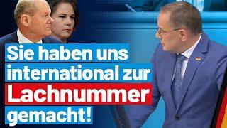 Tino Chrupalla rechnet mit der Außen- und Sicherheitspolitik von Baerbock und Scholz ab - AfD