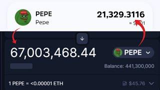Claim Free 21000.000 Pepe Coin Token In 3 Mins  Free Pepe Coin