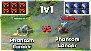 6x Sange and Yasha Phantom Lancer vs 6x Manta Phantom Lancer - Dota 2 1v1 Level 30