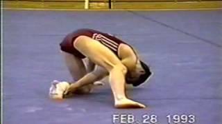 WTF Gymnast gets his feet stuck in the floor