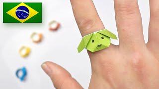 Origami Anel de Cachorrinho - Instruções em Português PT-BR