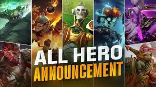 ALL DOTA 2 HERO ANNOUNCEMENTS BY VALVE 2014-2024