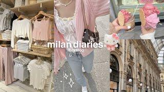 MILAN DIARIES𓇼 travel with me to italy shopping sanrio pack w me