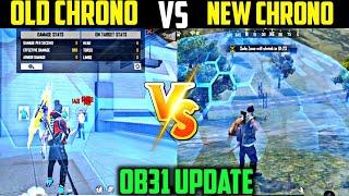 OLD CHRONO VS NEW CHRONO FREEFIRE  AFTER OB31 UPDATE CHRONO SKILL TEST  BYE BYE CHRONO IN FREEFIRE