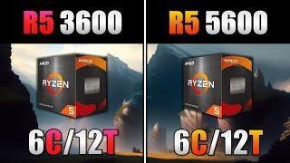 Ryzen 5 3600 Vs. Ryzen 5 5600  Teste em 12 games  1080p Ultra  Benchmark