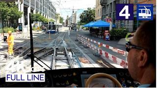  Cab Ride Zurich Tram Line 4 Drivers View  Bhf. Altstetten - Bhf. Tiefenbrunnen Full Line 4K