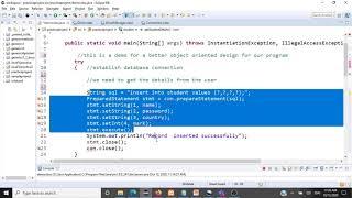 JDBC - Insert operation using PreparedStatement - Java Programming - CSE1007