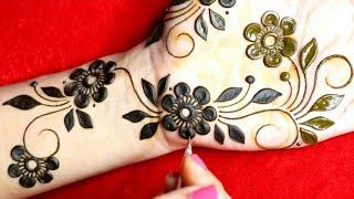 New Simple Gulf Mehndi Design for Hand