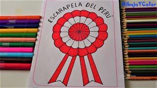 COMO DIBUJAR LA ESCARAPELA DEL PERU HOW TO DRAW COCKADE OF PERU DibujoYColor.