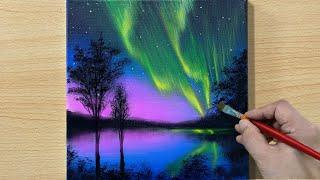 Northern Lights Painting  Acrylic Painting Tutorial  STEP By STEP #181  오로라 아크릴화