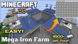 Mega Iron Farm Tutorial in Minecraft 1.20+ 4500+ Iron per Hour.