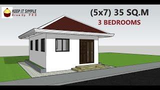 Small House Design with 3 Bedrooms 35sqm