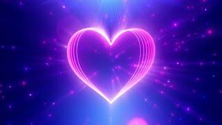 Spinning Neon Love Hearts Aesthetic Glow and Abstract Romantic Valentine Motion Background  3mn