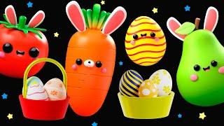 Baby Fruit Dancing with EASTER EGGS   Sensory Video 