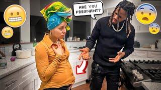 Seeing If My Husband Notices My BABY BUMP *Cute Reaction*