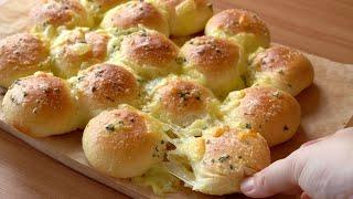 Cheese Garlic Bread Recipe No need to knead