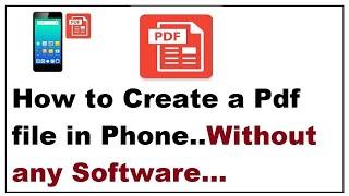 How to Create a Pdf file in Phone
