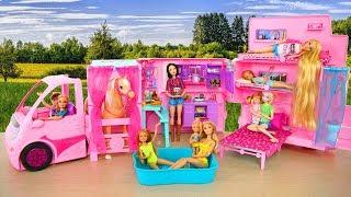 Barbie Sisters Deluxe Camper Unboxing & Setup Boneka Barbie Kemping Boneca Barbie Campista
