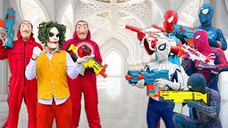 What If ALL COLOR SPIDER-MAN In 1 House ???  Hey All SuperHero  Go To Training Story 1 