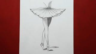 Çok Kolay Balerin Çizimi  Bale Çiz  ballerina drawing easy step by step 