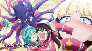 Utena uses Octopus Monster on Both Enormita and Tres Magia   Mahou Shoujo ni Akogarete Episode 13