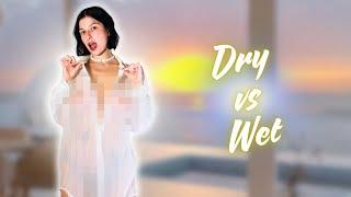 4K Dry vs Wet Try On Haul with Vladochka TRANSPARENT Clothes