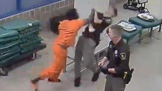 Inmate Sucker Punches Officer RAW VIDEO