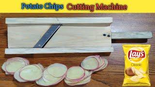 How To Make Potato Chips Cutter  Manual Potato Chips Machine  DIY Potato Cutting Machine