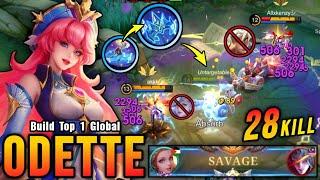 28 Kills + SAVAGE Odette with Winter Crown Auto SAVAGE - Build Top 1 Global Odette  MLBB