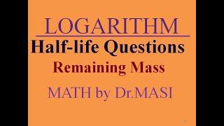 How to Calculate the remaining mass? half life