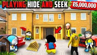 GTA 5 Franklin & Shin Chan Playing Hide and Seek in New House in Telugu