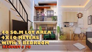 4X10 METERS TWO STOREY HOUSE DESIGN WITH 2 BEDROOM & PARKING REQUEST #76