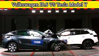 2022 Tesla Model Y vs VW ID.6 Crozz - CRASH TEST