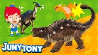*𝗡𝗘𝗪* Dinosaur Songs Compilation   Colorful Dino Eggs T-Rex  BEST Kids Songs  JunyTony