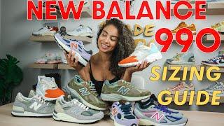 BEFORE YOU BUY  The DEFINITIVE NEW BALANCE 990 Sizing Guide 990v1 990v2 990v3 990v4 990v5