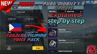 HOW TO GET THE NEW TAGALOG  FILIPINO VOICE PACK IN PUBG MOBILE 1.9 UPDATE  EXPLANATION 