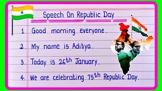 Republic Day Speech In English 2024  Speech On Republic Day  26 January Speech