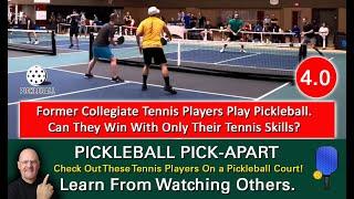 Pickleball Ex Collegiate Tennis Players Battle 4.0 Pickleball Players  Who Wins? Watch & Find Out