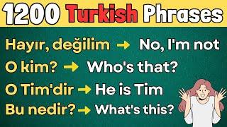 1200 Turkish Phrases - Complete Parts - Improve Your Turkish with Useful Phrases  Language Animated