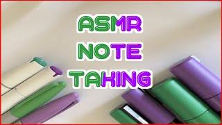 ASMR  Note Taking  GREEN + PURPLE