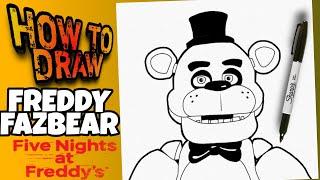 HOW TO DRAW FREDDY FAZBEAR FROM FNAF STEP BY STEP  como dibujar a freddy fazbear de fnaf fácil