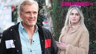 Dolph Lundgren & His Fiance Emma Krokdal Enjoy Lunch With Family At Il Pastaio In Beverly Hills