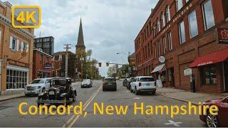 Driving in Downtown Concord New Hampshire - 4K60fps