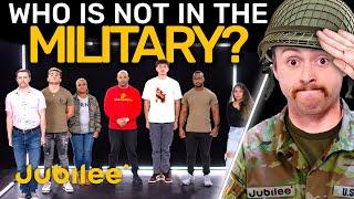 6 Military Personnel vs 1 Fake  Odd One Out