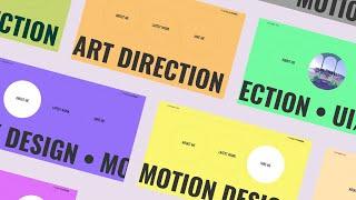 Portfolio Landing Page Design  Random Background Color  Intro Animation  Infinite Text Scrolling