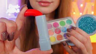 asmr doing your makeup with fake products 