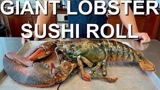 GRAPHIC GIANT LIVE Maine Lobster HUGE Sushi Roll  Guga Foods Collab